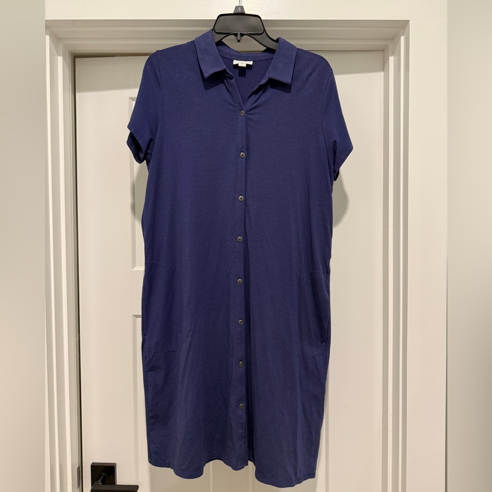 J. Jill Navy Short Sleeve Dress